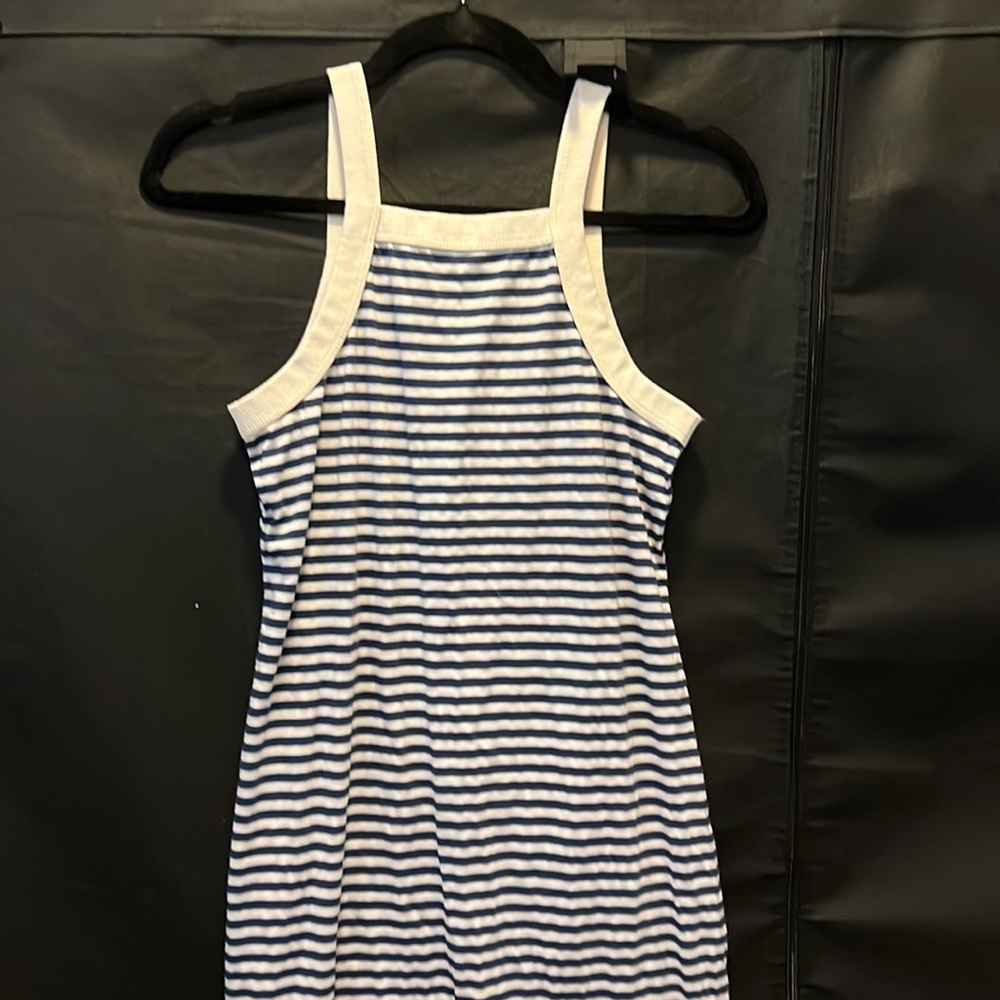 Anthropologie maxi dress - cream and navy striped